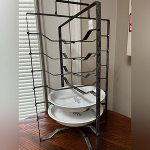Galvanized 6 Tier Pie Plate Holder